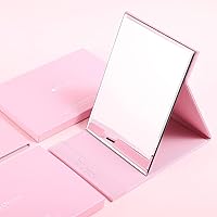 Vista 5 de DUcare Espejo plegable portátil de viaje PU portátil ajustable rectangular ultrafino espejo de tocador con soporte rosa