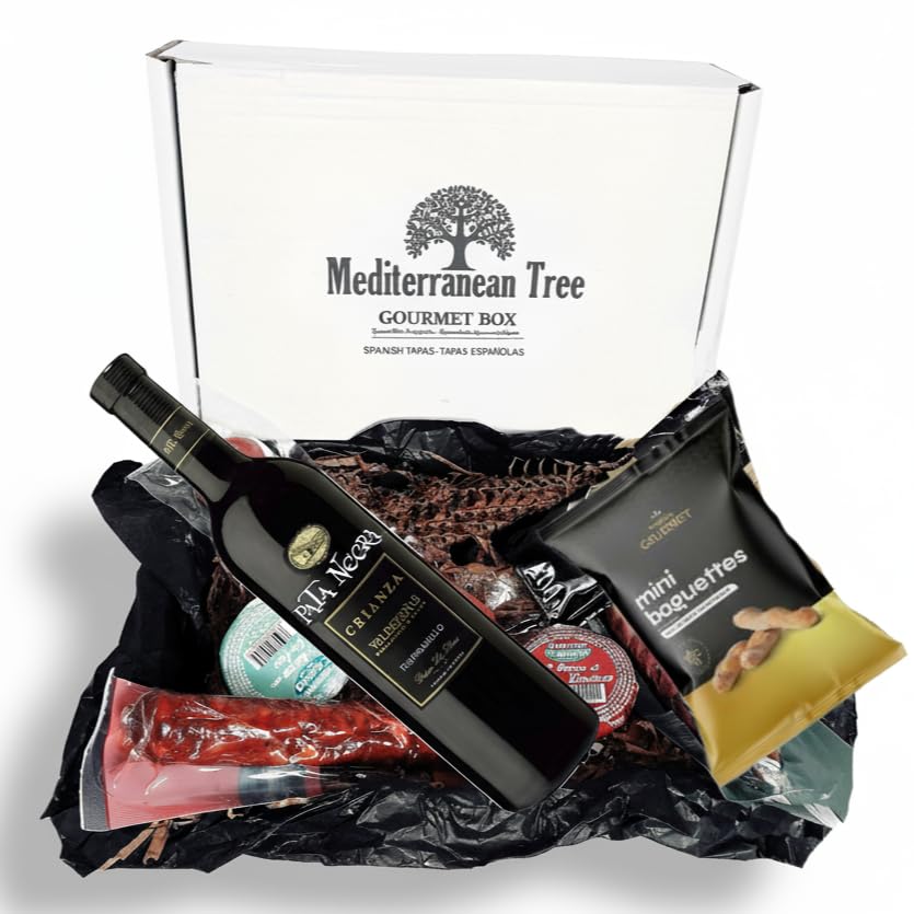 Caixa cesta de presente Gourmet vinho criação embutidos e patês ibéricos seleção Fuet e bicos de pão artesãos: pacote elegante ideal para o Natal, empresas aniversários e celebrações especiais