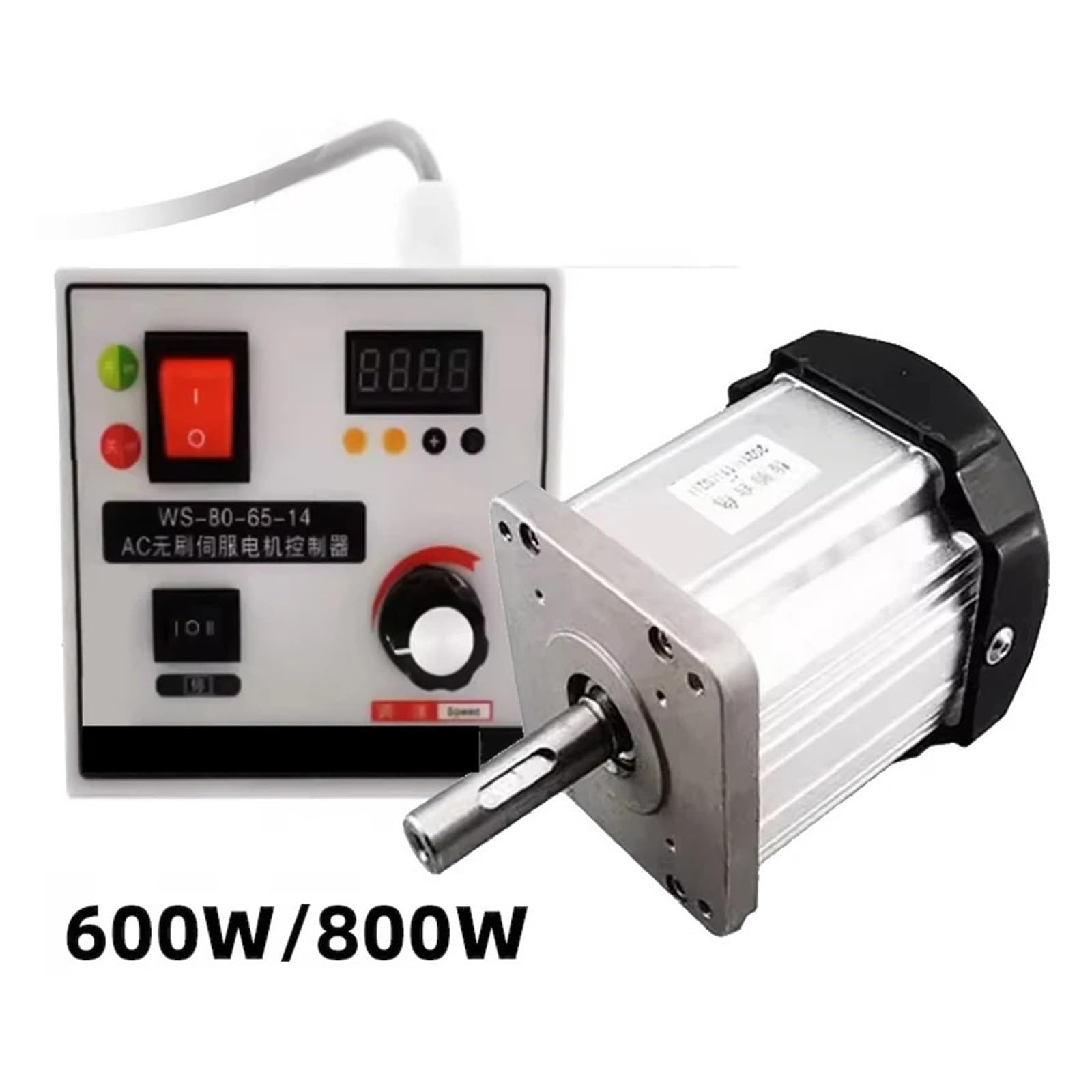 Kit de servomotor CC sin escobillas con salida 600W/800W, controlador velocidad ajustable torsión 3,0nm/4,5nm for torno carpintería,Durabilidad