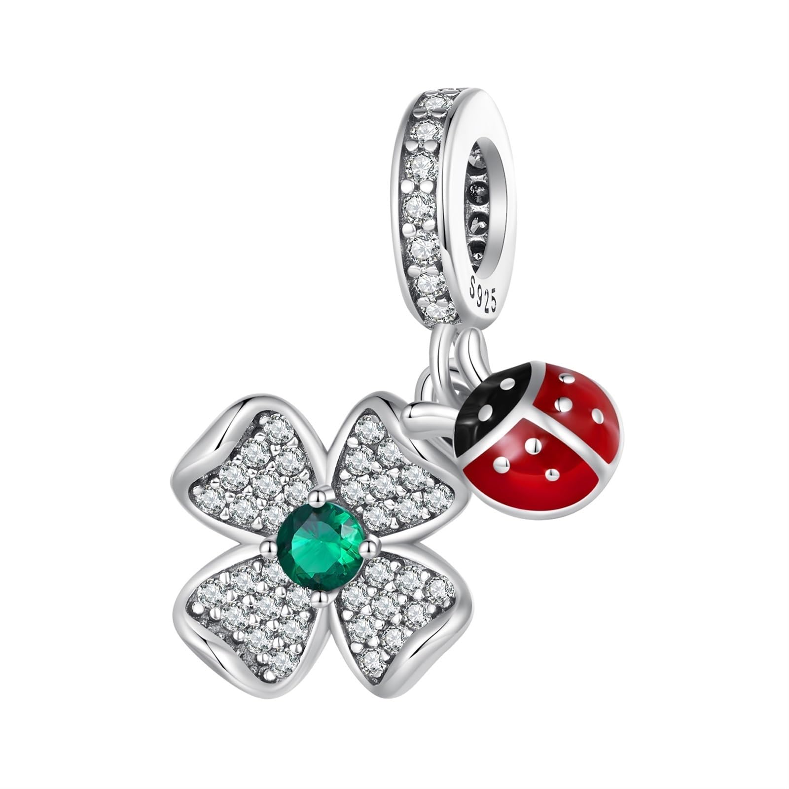 YOUPO 925 Sterling Silver Lucky Ladybug Collection Charms for Pandora  Bracelet for Womens Birthday Christmas Gifts Original Insects (Color  SCC2523)