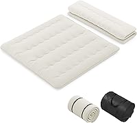Vista 29 de KOMFOTT Colchón japonés de suelo, colchón futón enrollable de 4 pulgadas con funda lavable y bolsa de almacenamiento, colchón portátil