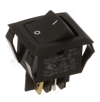 CARLING TECHNOLOGIES RGSCC901-R-B-B-E SWITCH, ROCKER, DPDT, 20A, 250V, BLACK 1 piece