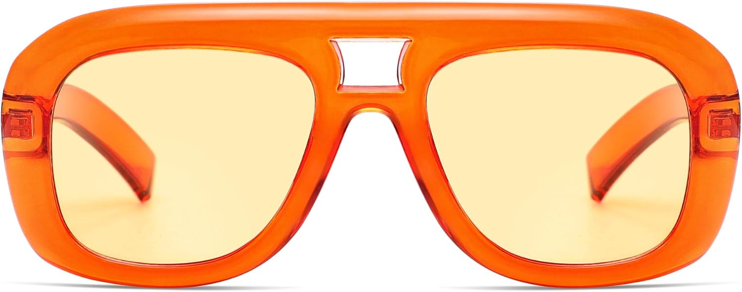 SOJOS Retro Oversized Aviator Sunglasses for Women Men,Trendy Vintage Square Aviators 90s Sun Glasses SJ2688