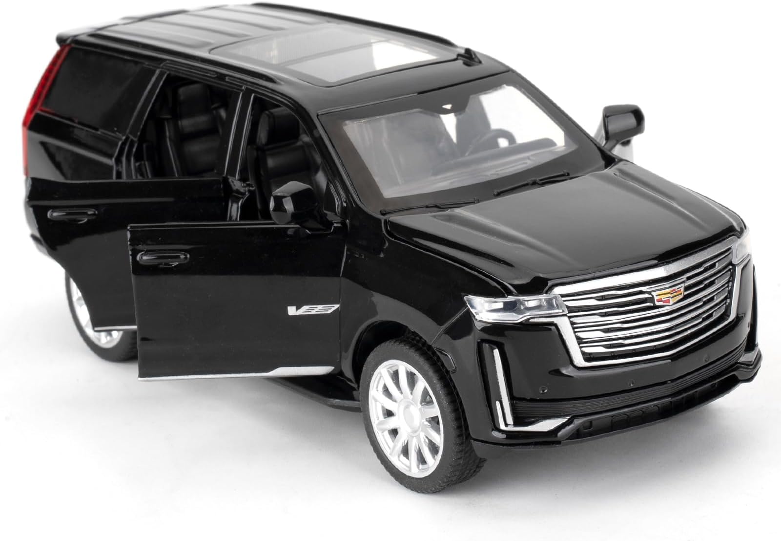 WAKAKAC Toy Cars Compatible for 1:32 Escalade SUV Model Cars, Pull Back Die-cast Vehicles, Collectible Cars with Sounds＆Lights for Kids Boys Girls and Adults, Gift Black