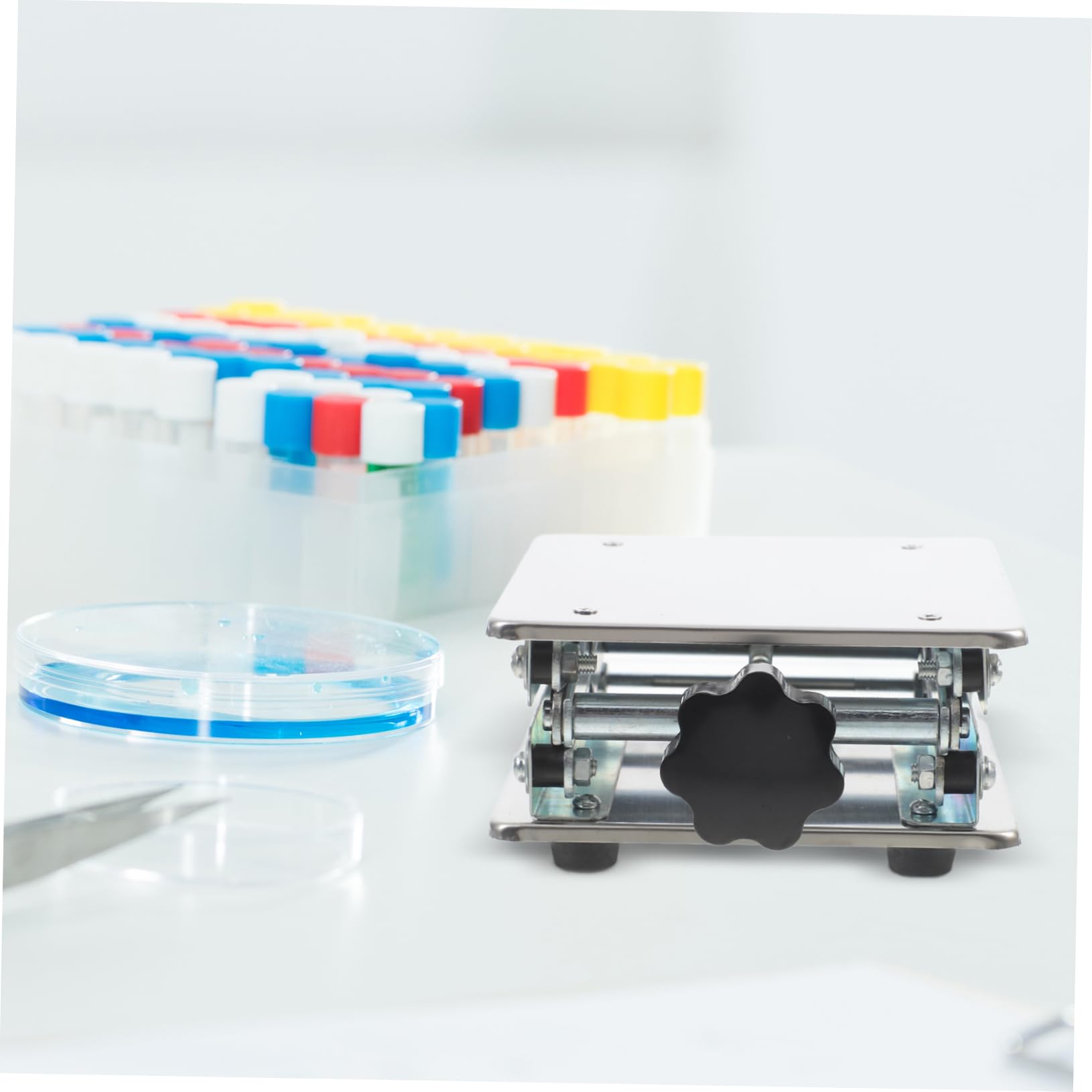 Alipis Table Élévatrice en Acier Inoxydable pour Cric de Laboratoire, Commande Manuelle, Plateforme Polyvalente, pour Verrerie et Matériel de Laboratoire