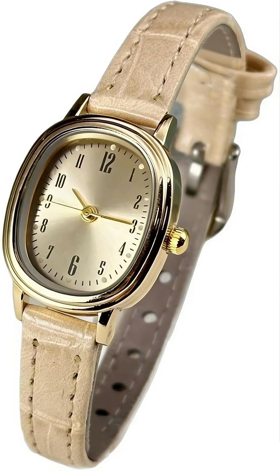 Womens Fashion Small Oval Quartz Watches Vintage Leather Band Waterproof Luxury Casual Ladies Bracelet Wrist Watch