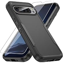 for Pixel 9 Case,with Screen Protector,[Military Grade Drop Tested] Heavy-Duty Tough Rugged Shockproof Protective Case for Pixel 9 Pro, Black
