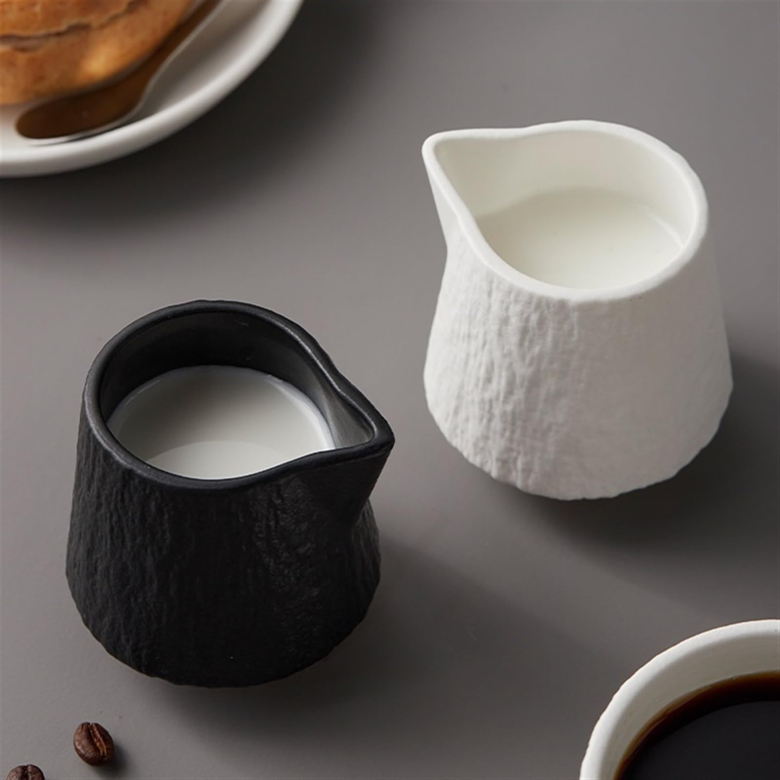 Bote para Salsas Gravy, Salsera de cerámica, Taza for Salsa, Jarra de Leche, Plato for mojar ensaladas, Multicolor, Varios tamaños(Black,M)