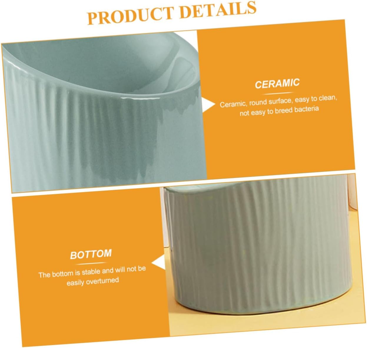 SUPVOX 1pc Ceramic Elevated Pet Feeder Bowl Ergonomic and Cats - Safe Material Capacity Stylish Comfortable Eating