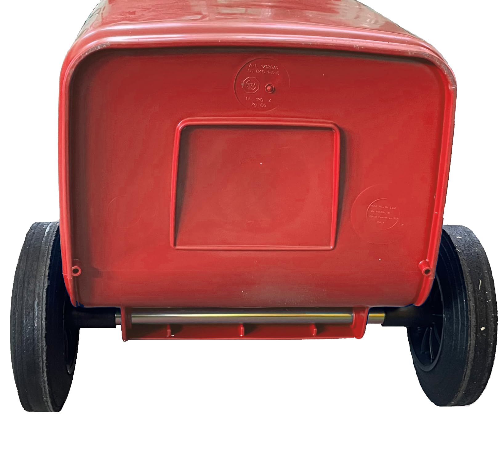 Mobil Plastic - Bidone Raccolta Differenziata 240 Litri con Coperchio e Ruote per Esterni | Colore Rosso | Plastica Resistente | Certificato UNI EN 840