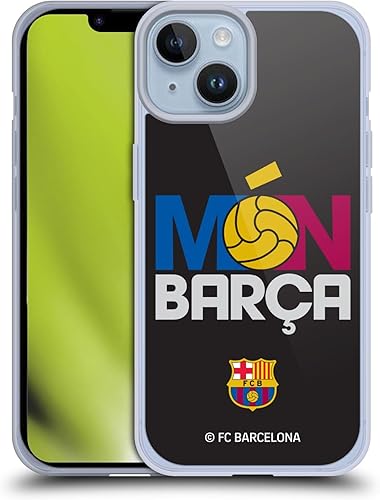 Head Case Designs Funda de gel suave con licencia oficial del FC Barcelona Mon Barca Campions compatible con Apple iPhone 14