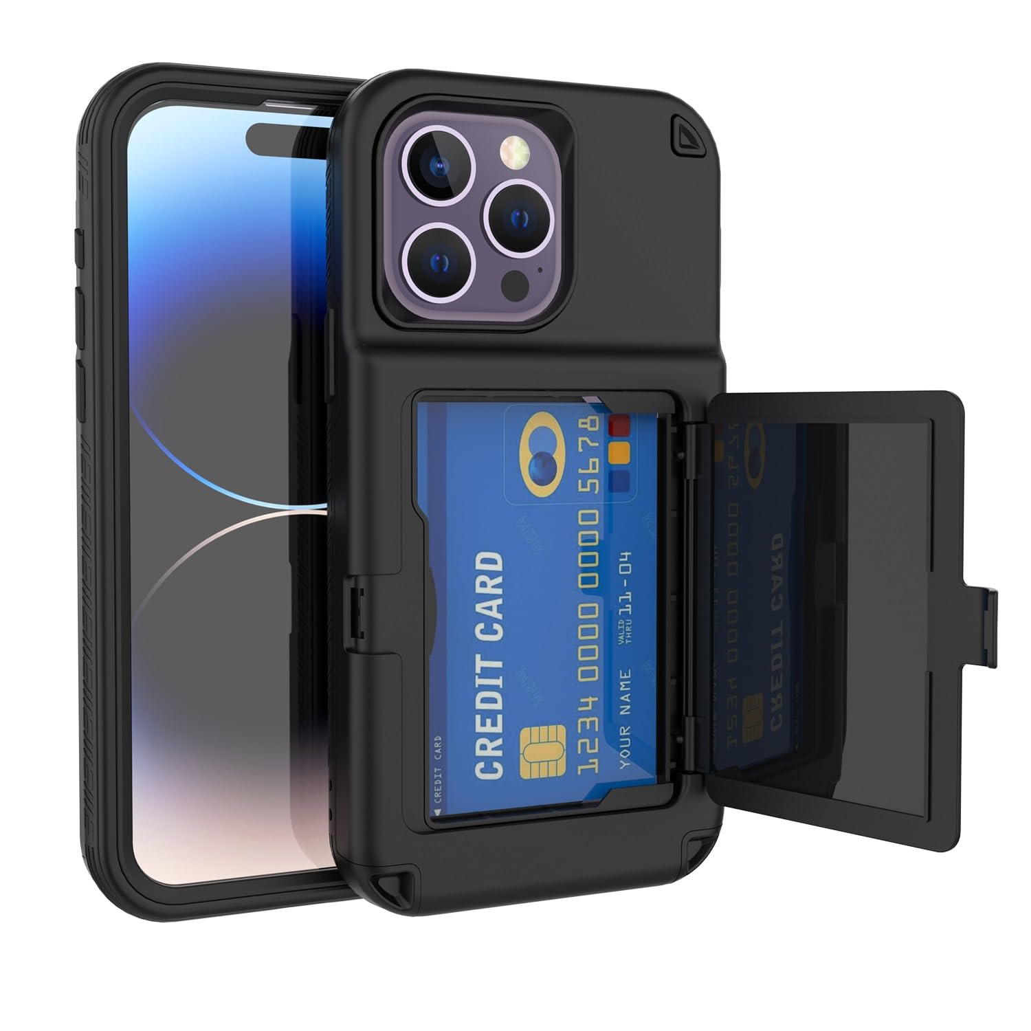 Étui iPhone 15 Pro protégeant des chutes avec rangement de cartes - 8