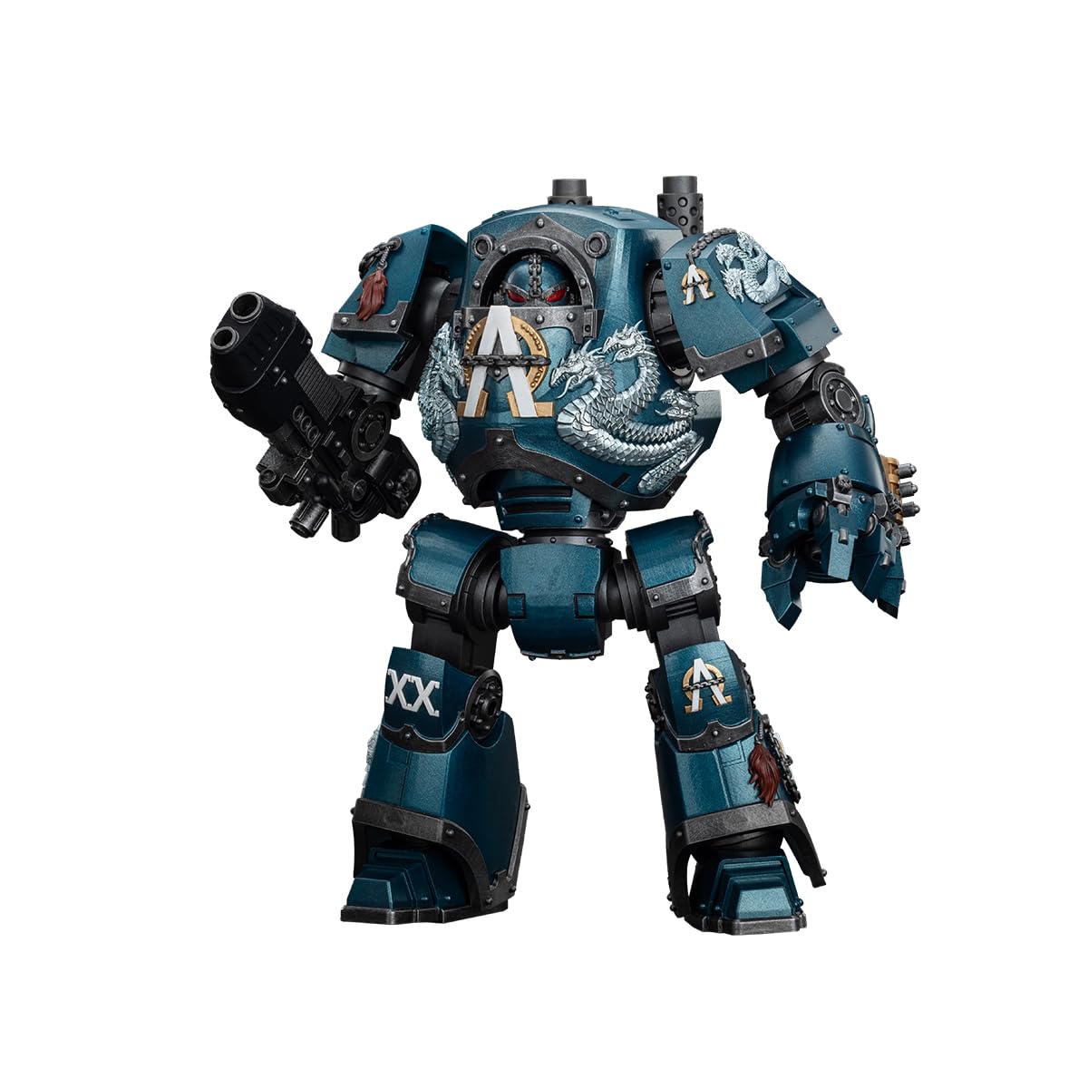 JOYTOY Warhammer The Horus Heresy Alpha Legion Contemptor Dreadnought with Gravis Plasma Cannon - 1:18 Scale 9.5in Action Figure Mecha Joy Toy