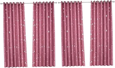 VOSAREA 2 Peças Cortinas Impressas Cortinas De Lua Cortinas Transparentes Decoração De Casa Cortinas De Berçário Janela Térmica Prata Estrelas Lua Cortina De Isolamento Térmico Painel De