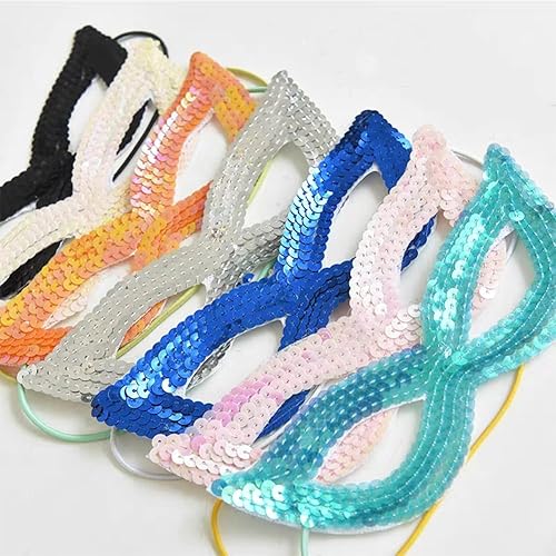 Miniatura 4 de FINGERINSPIRE Cinta elástica de lentejuelas azules de 5.5 yardas de ancho de 2.9 pulgadas de ancho, 8 filas, rollo de paillette con purpurina, cinta