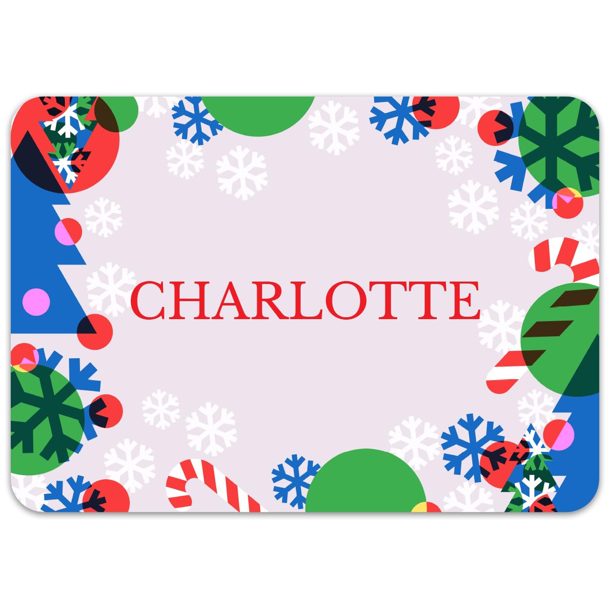 Paper Themes Christmas Colours Personalised Christmas Placemats (Christmas Colours)
