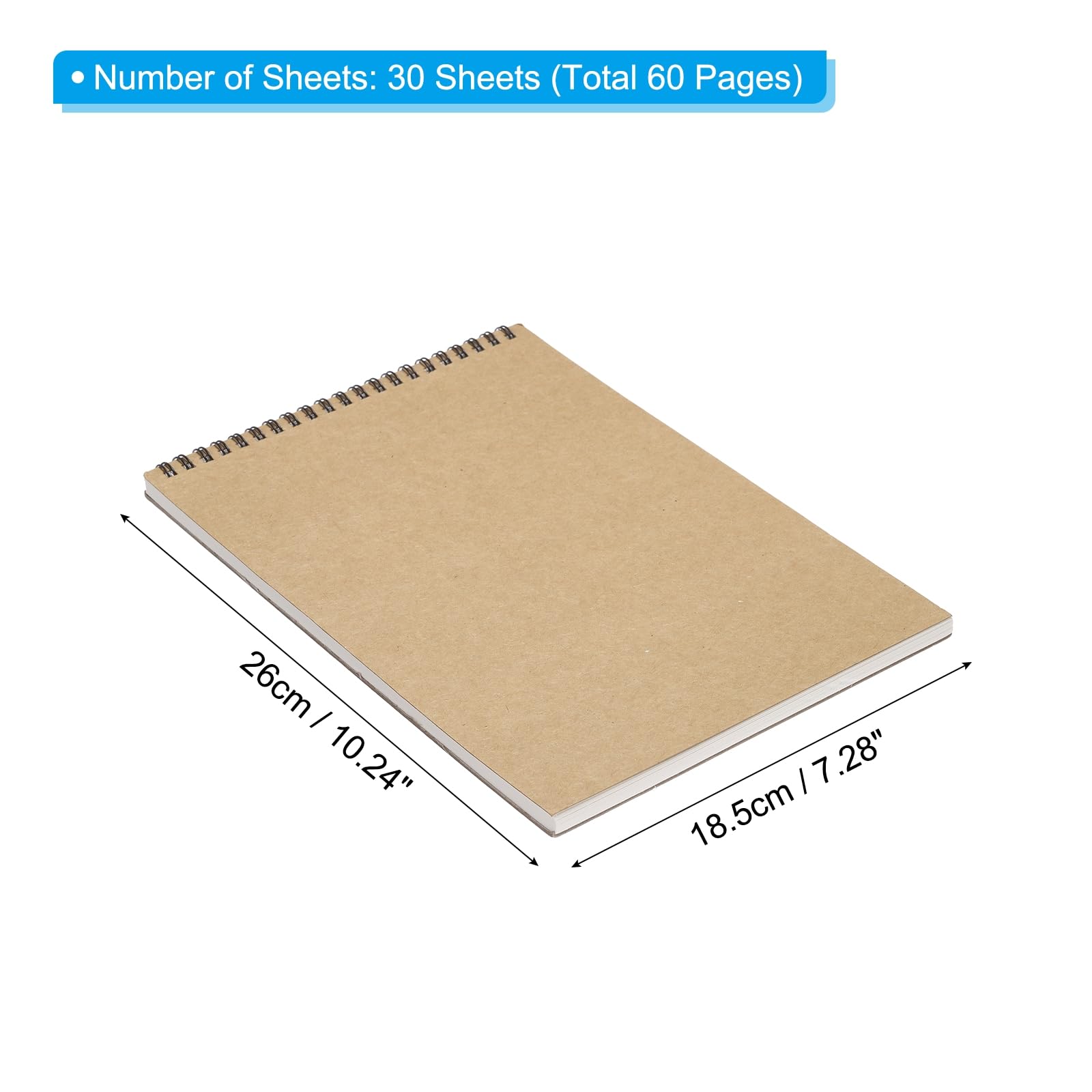 PATIKIL 10 x 7" Top Spiral Bound Sketch Book - Image 2