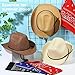 SATINIOR 12 Set Kid Cowboy Hat Set - Western Cowboy Hat with Bandanas for Summer Halloween Party Costume(Beige, Khaki, Brown)