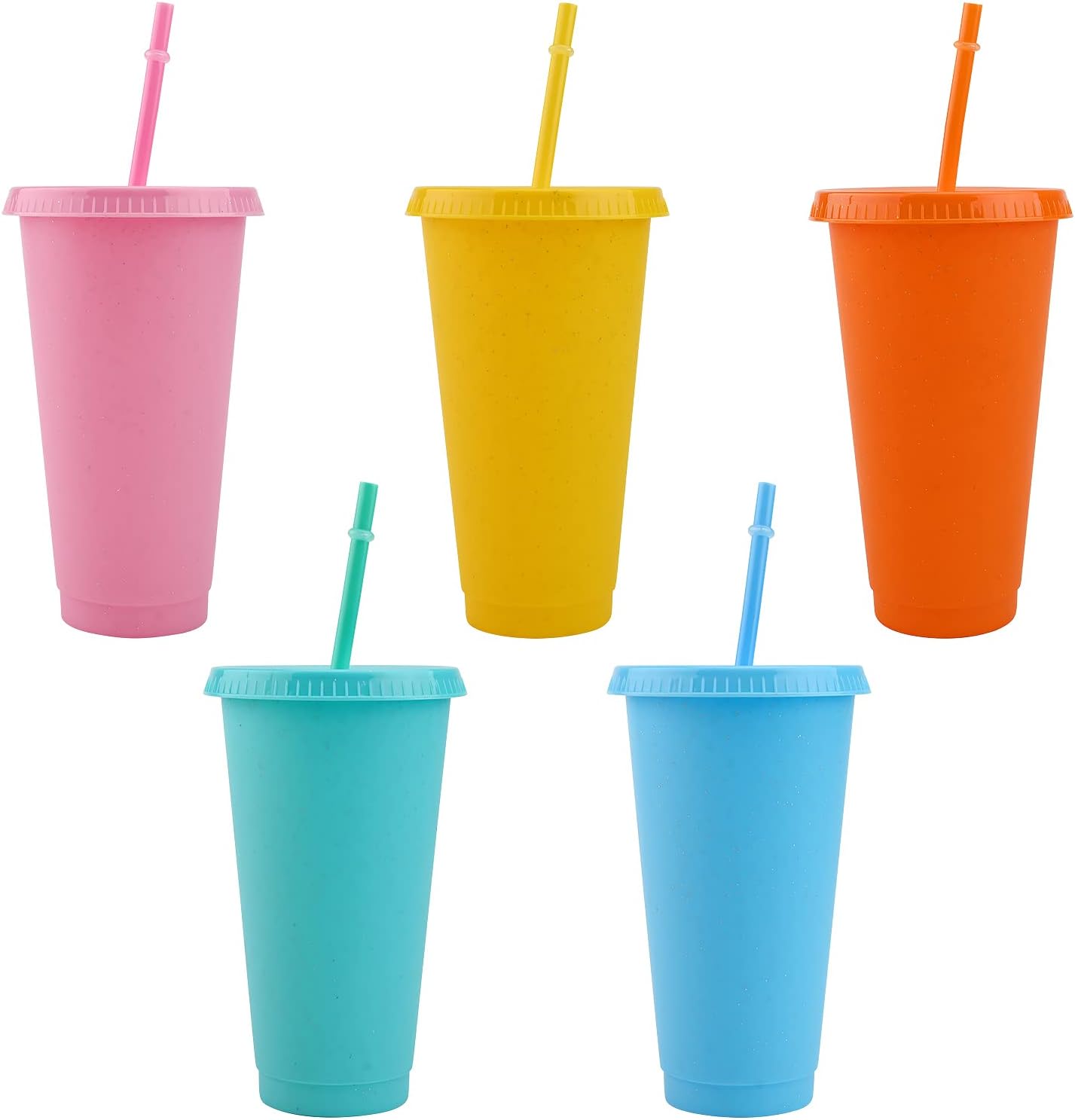 Reusable Plastic Cup 5 Pcs Drinkware Tumblers Coloured Acrylic Cups