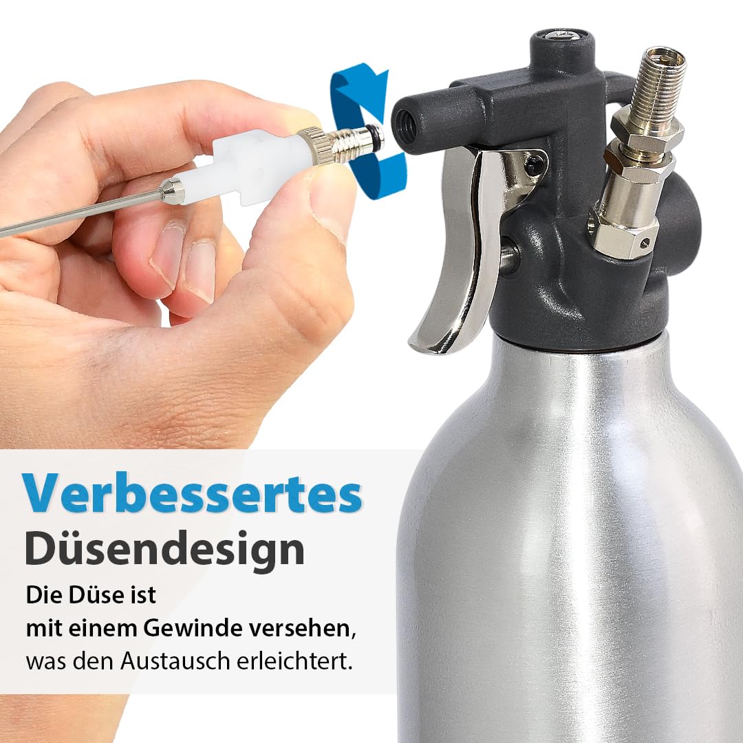 FIRSTINFO Bremsenreiniger Sprühflasche 1L Alu Drucksprüher 140 psi A1638L