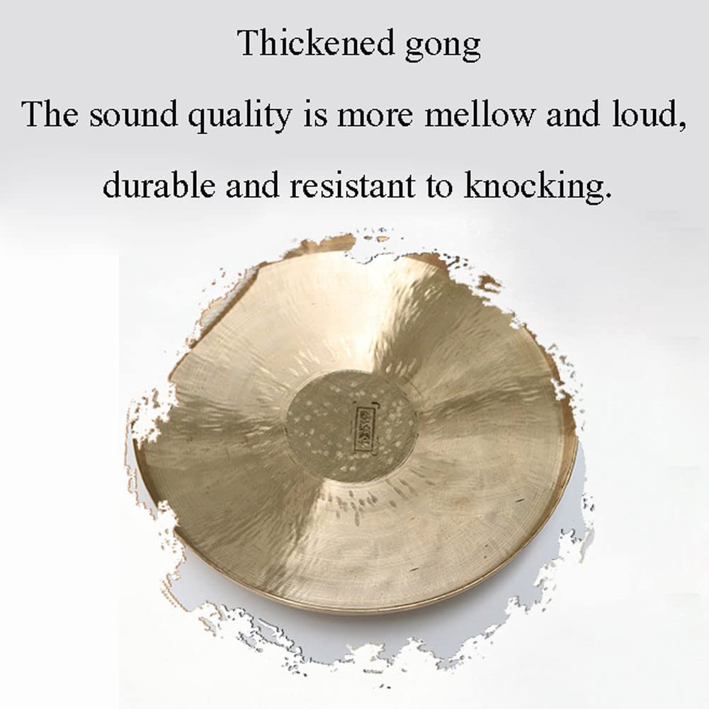 Mosiężny gong Feng Shui, Chiński mosiężny gong dęty z młotkiem 28-30 cm(30cm)