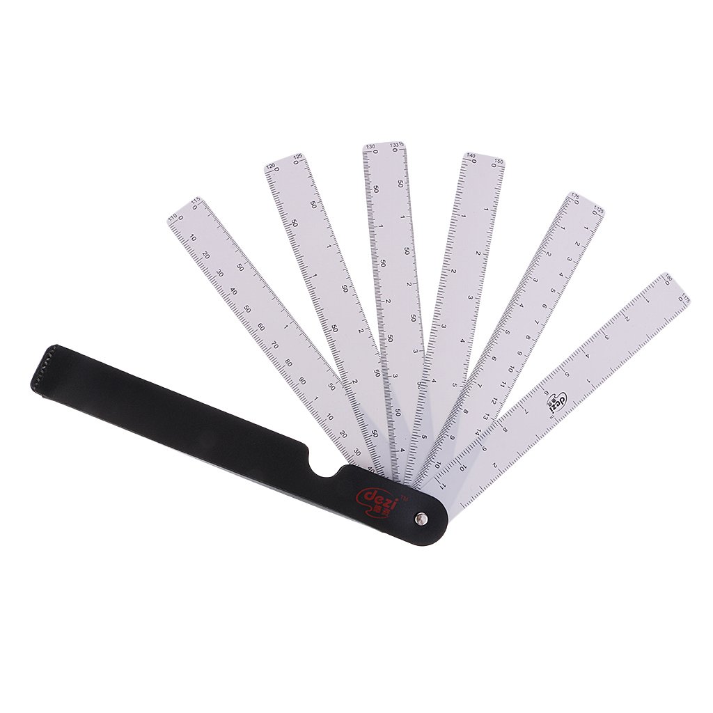 Hellery Foldable Fan Shape Architects Scale Ruler For Engineer Graphics Multi Scales
