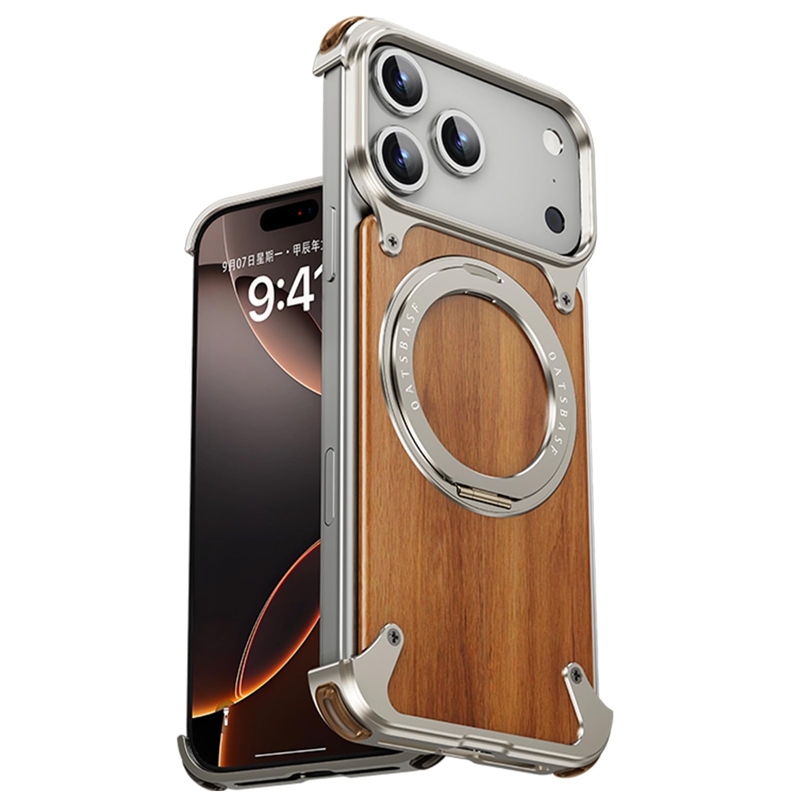 Coque iPhone 17 Pro Max hybride thermique avec support rotatif invisible - 8
