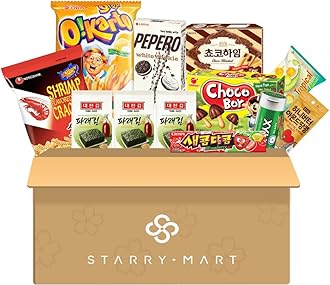 Assorted Asian Snack Box Snacks & Candy Box (10 Full-Size Items) - Variety Pack – Authentic Popular Treats Sampler (Assorted Korean Snack Box)