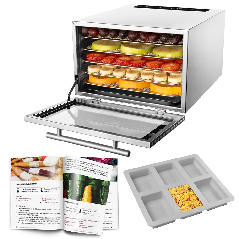 GASTROBACK #46604 Design Dörrautomat Mini Professional, kompakte Maße für kleine Mengen & knappe Stellflächen, hochwertiges Gastro-Edelstahlgehäuse, 400 Watt, Silber