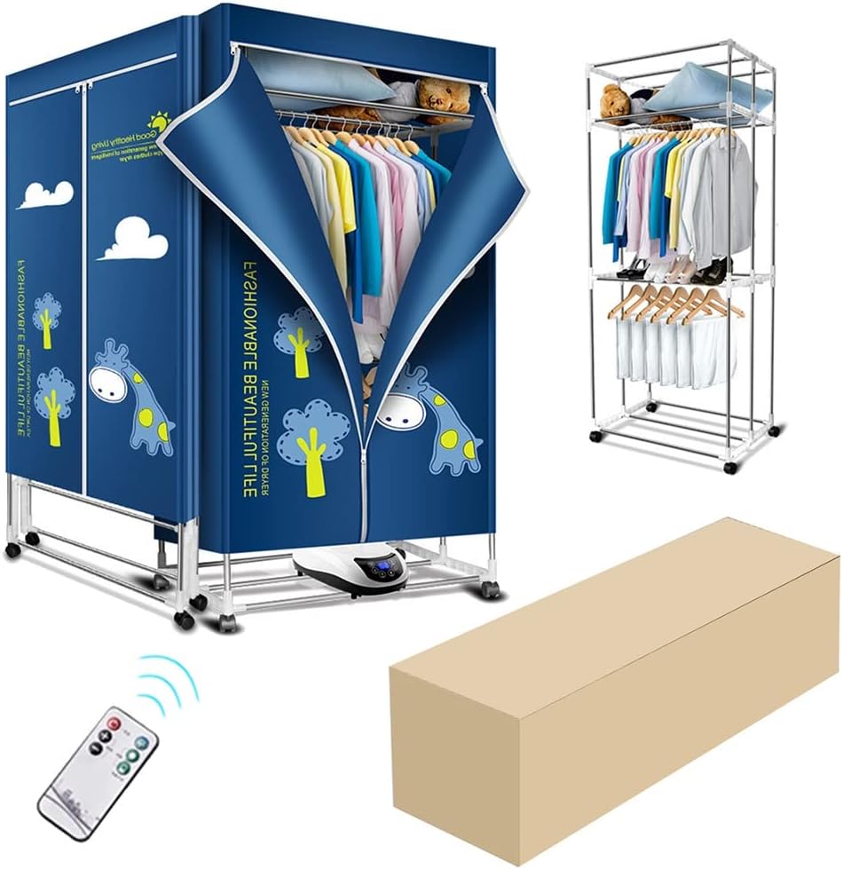 1200W Electric Clothes Dryer, Foldable Clothes Drying Rack Machine, Stainless Steel Warm Air Rack, Indoor Heated Clothes Drying Pod Cabinet, Large Capacity 15kg