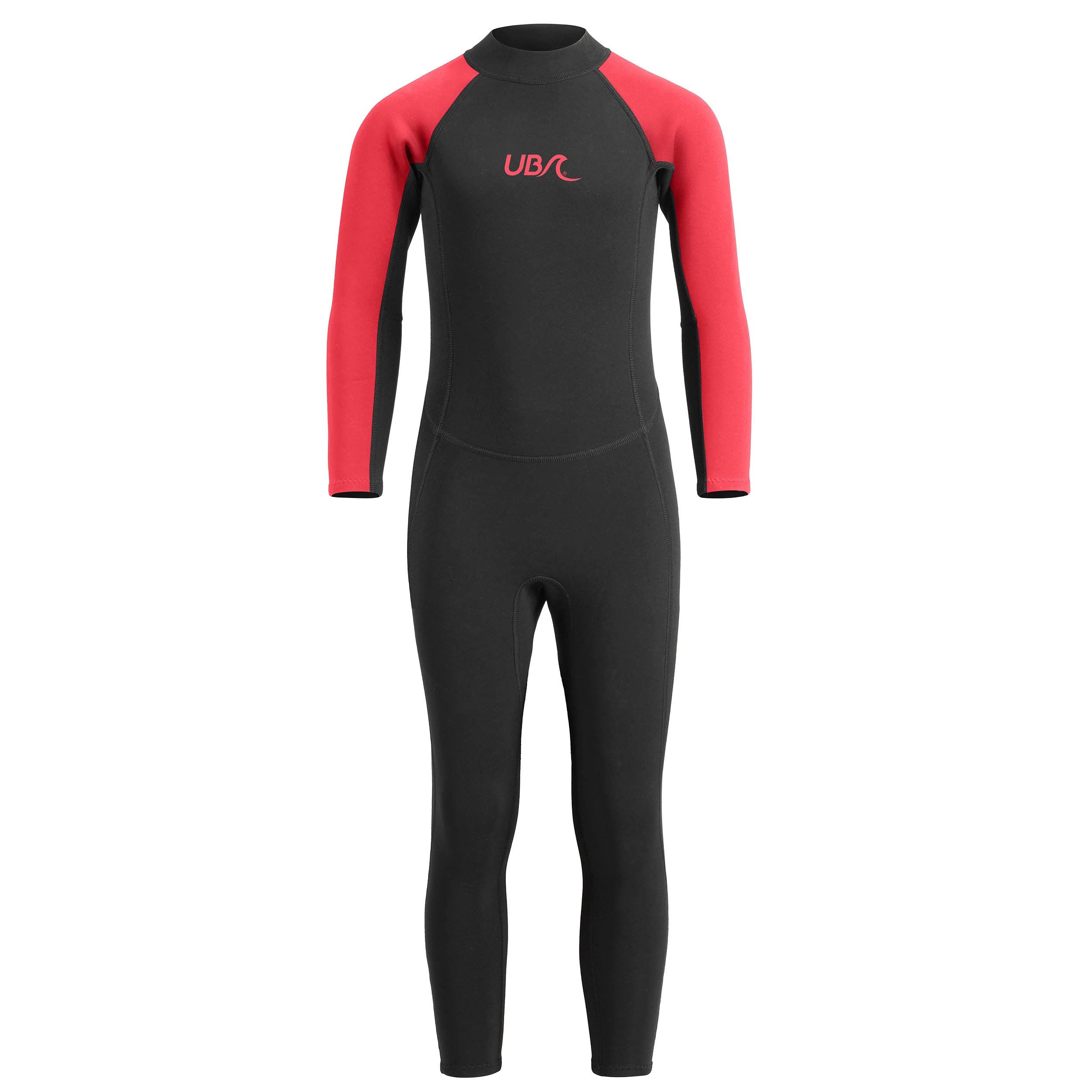Urban Beach 2mm Neoprene Wetsuit, Kids Full Length Summer Wetsuit for Boys and Girls Red