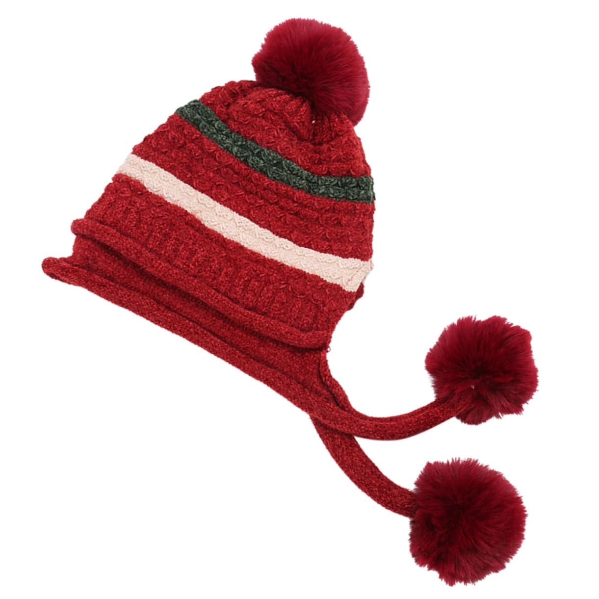 SOIMISS 2piezas Gorro De Lana Trenzado Para Mujer Pompones Sombrero Cálido y Cómodo Para Esquí y Actividades Al Aire