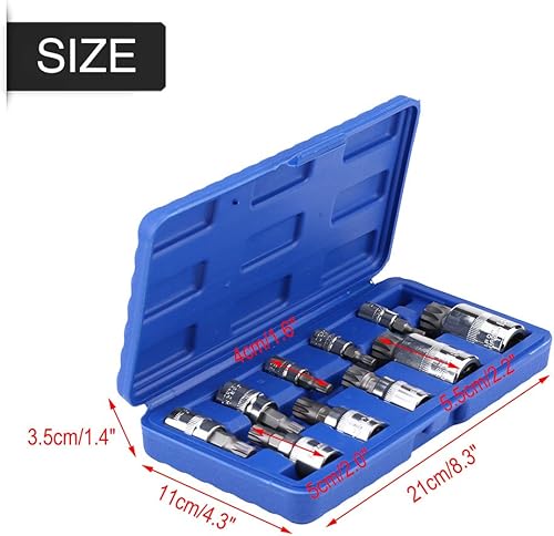 Miniatura 4 de Juego de 10 piezas de 12 puntas de triple zócalo triple estriado de 0.157 in-0.709 in 1/4" 3/8" 1/2" Kit de herramientas de reparación de unidad