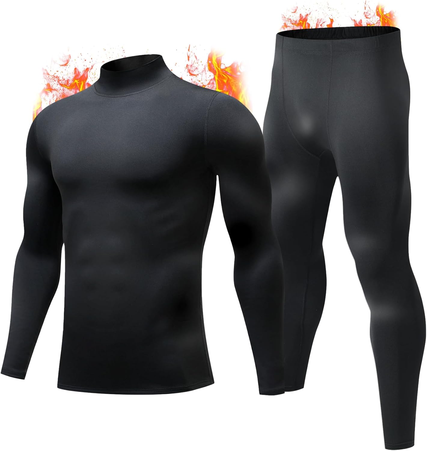 JZCreater Thermal Underwear for Men, Mens Long Johns Thermal Underwear Set, Fleece Lined Base Layer for Cold Weather