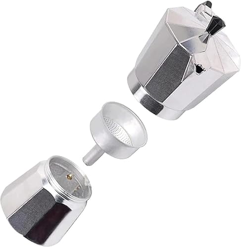 Miniatura 5 de WOLEN Moka Pot - Cafetera y cafetera para estufa, cafetera italiana, cafetera Greca, cafeteras, color plateado (2 tazas)