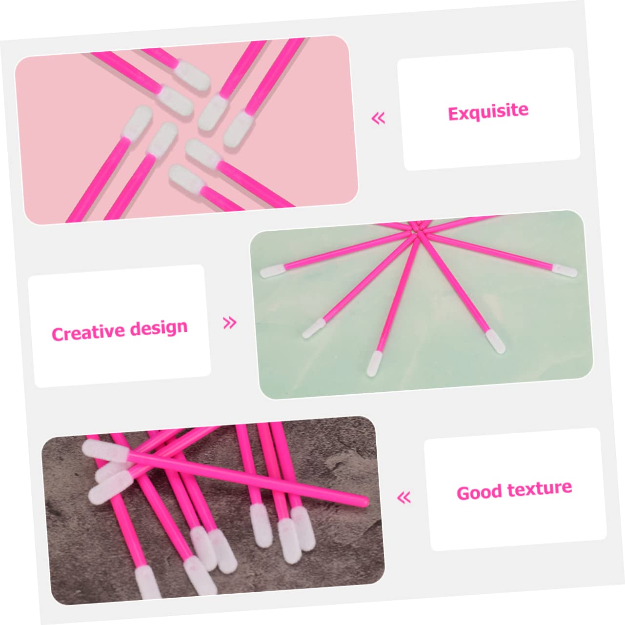 NOLITOY Lip Brush Applicator 100pcs Disposable Makeup Brush Non-stick Lipstick Applicator for Beauty Salon