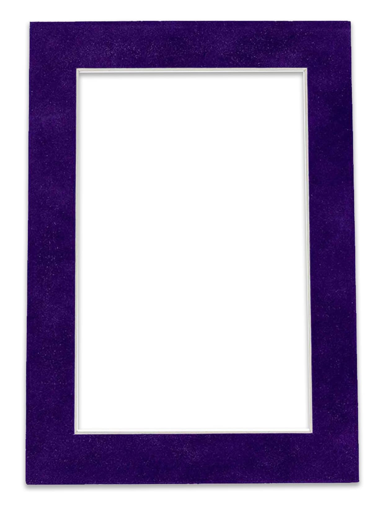 12x16 Mat Bevel Cut for 9.5x13 Photos - Acid Free Purple Crocus Suede Precut Matboard With Backing Board and Crystal Clear, Self Seal Mat Bag - For Pictures, Framing - 4-ply Thickness