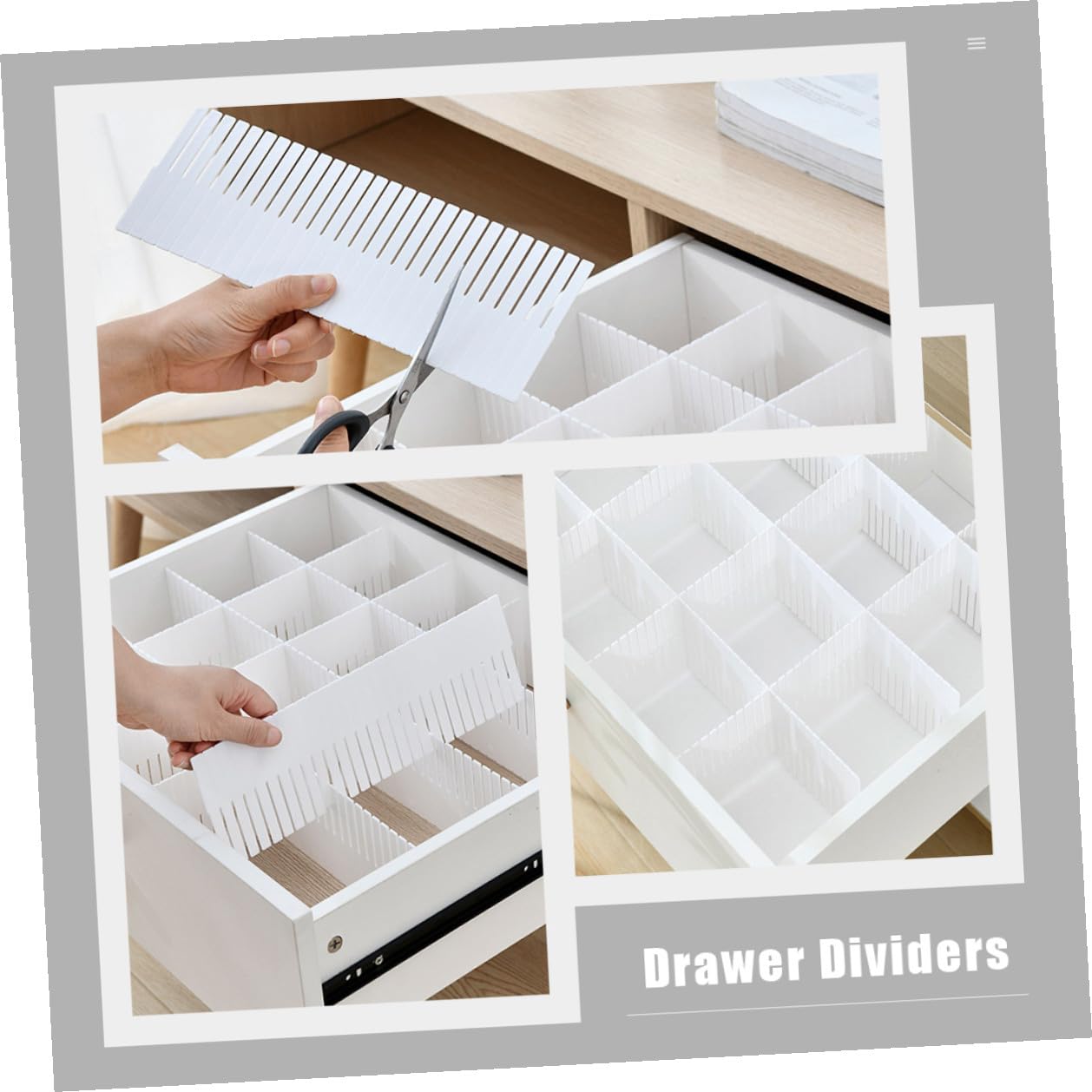 jojofuny Divisori per Cassetti 38X11 CM Set da 10 Pezzi Pannelli Separatori Modulari per Organizzazione Casa Divisori per Biancheria Intima e Calzini Scomparti Personalizzabili