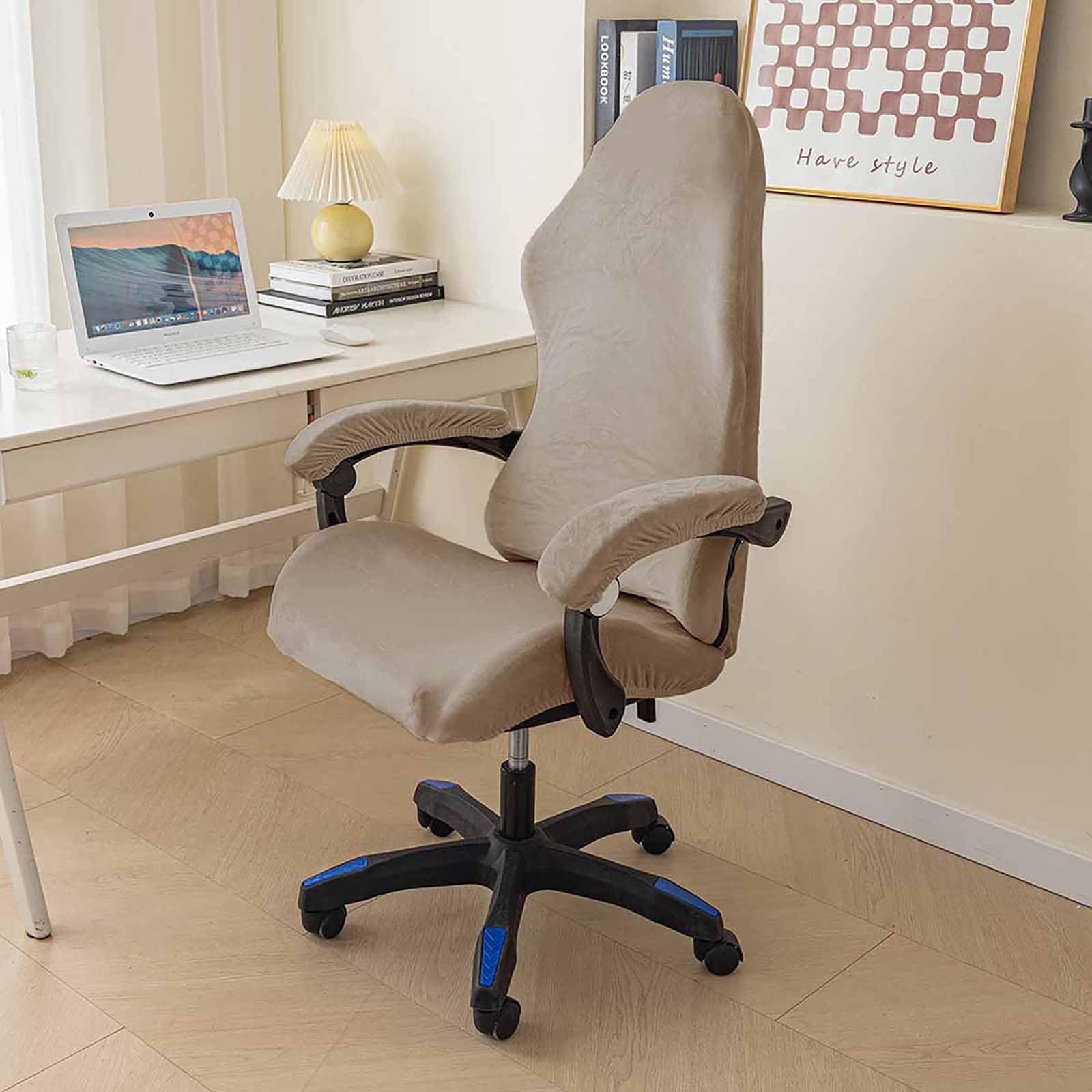 Kitegrese Gaming Chair Cover, Washable Office Stretchy Computer Chair Slipcover Rotating Seat Protector(Light Coffee)