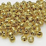 weihnachtsbaumkugeln antik Stückzahl: 200 Perlen Großpackung 200x Metallperlen 4mm Kugeln Gold Bastelkugeln Metall Perlen -7027