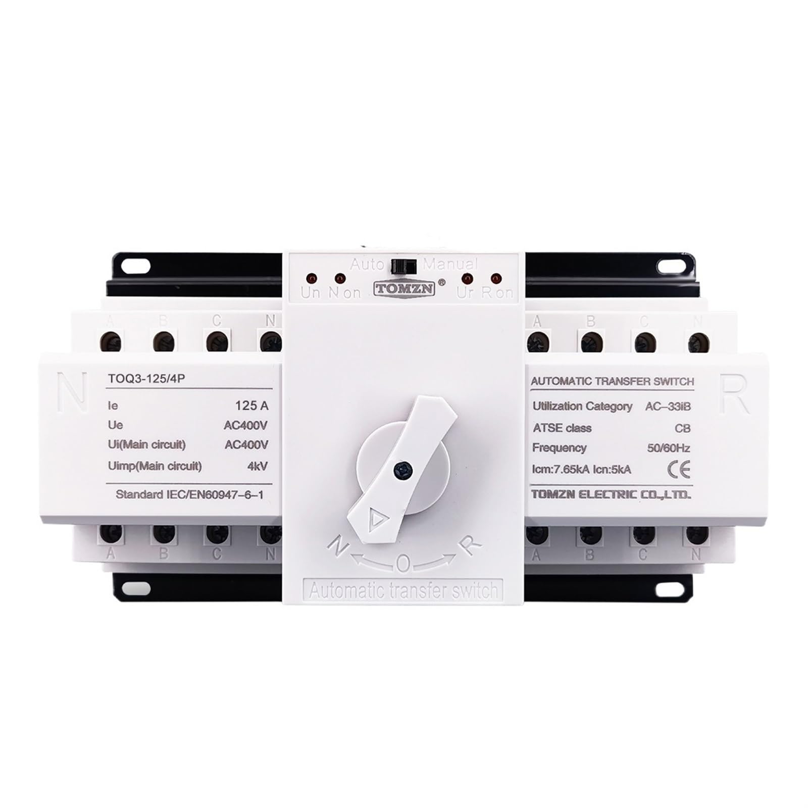 NVSFZGIYG ATS 4P 125A 3 Phase 4 Wire 230V MCB Type Dual Power Automatic Transfer Switch TOQ3-4P/125 PV City Generator