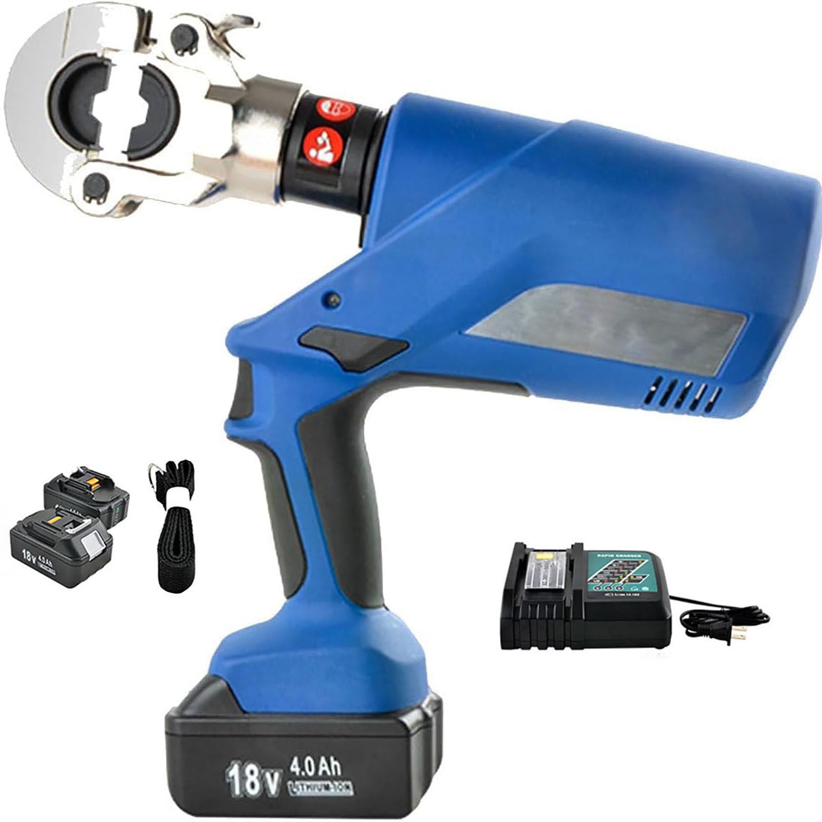 Pinza per cavi idraulica senza fili, Pinza per crimpare elettroidraulica con display digitale a LED, Pinza per capicorda idraulica, Pinza per crimpare per cavi da 16-300 mm²,Digitaldisplaymodel