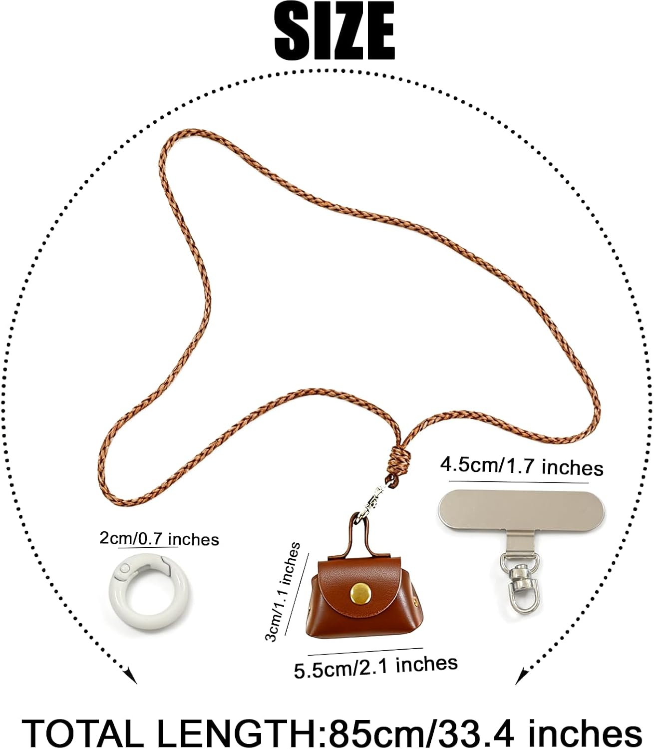 MIUPOO Neck Hanging Glasses Clip,Glasses Bags Fashion Portable Case,Women's Eyeglass Chains,Sunglasses Hanging Rope Necklace. image 2