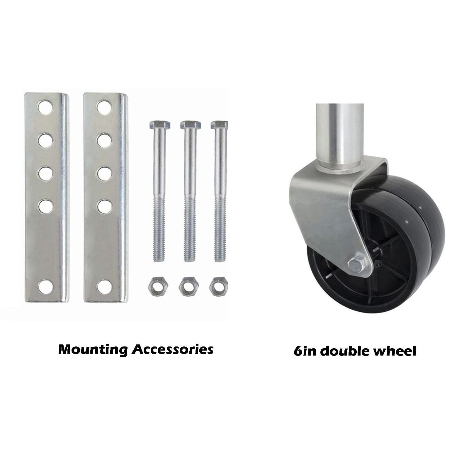 Soportes Giratorios Plegables Y Extensibles - Rueda Jockey para Remolque De Alta Resistencia, Rueda Giratoria para Remolque, con Ruedas Dobles De 15cm, Remolque De 680kg, para Autocaravana
