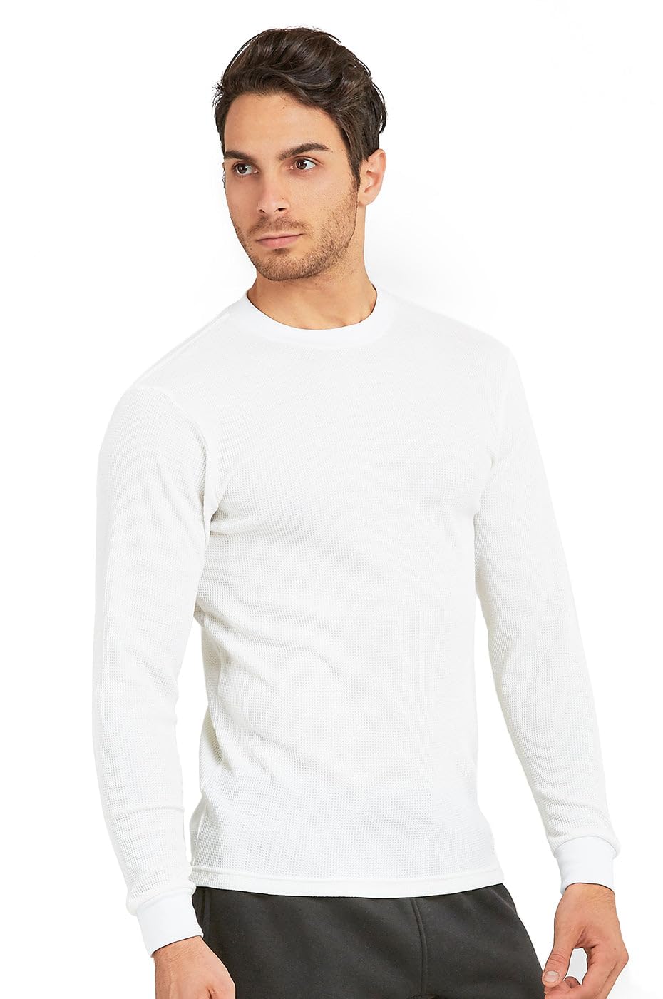Men's Classic Fit Heavy Weight Waffle Thermal Shirt (3XL, White)