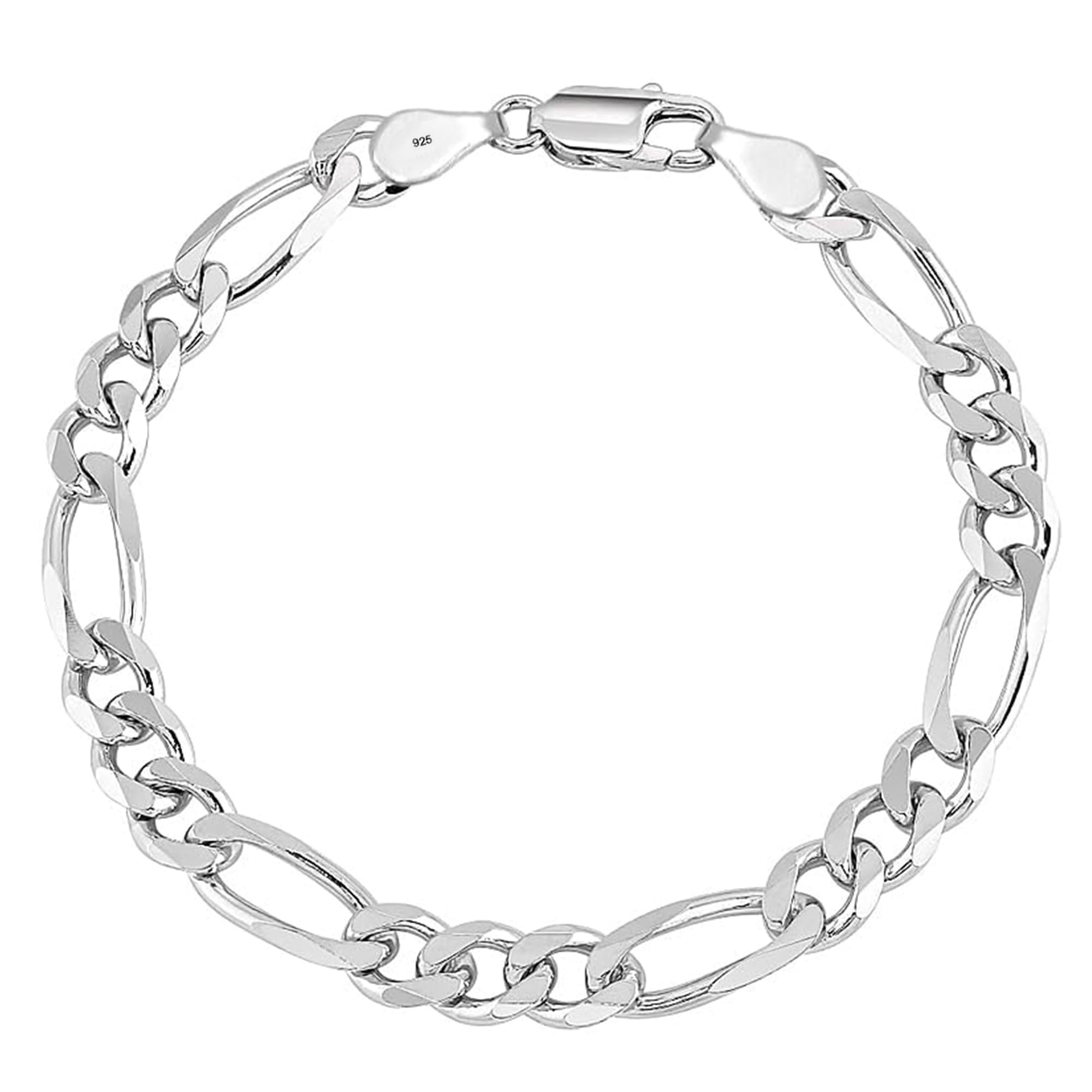 925 Sterling Silver BIS Hallmarked Italian 5MM Figaro Chain Bracelet for Men and Boys (7, 7.5, 8, 8.5, 9 Inches)-image-15