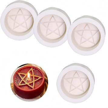 4PCS Mini Pentagram Star Silicone Candle Mold for DIY Crafts 4pcs Star Mold Set of 4