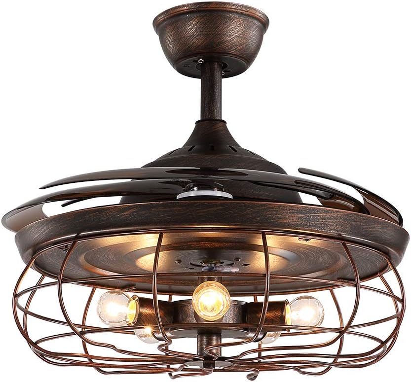 Free Shipping 🛒 APBEAMLighting Industrial Ceiling Fan Light Reverse Vintage Fan Chandelier Retractable Blades with Remote Control for Kitchen Bedroom Rusty 48 Inch 5 Light 4 Fan Blades Get Discount Offer APBEAMLighting Industrial Ceiling Fan Light Reverse Vintage Fan Chandelier Retractable Blades with Remote Control for Kitchen Bedroom Rusty 48 Inch 5 Light 4 Fan Blades