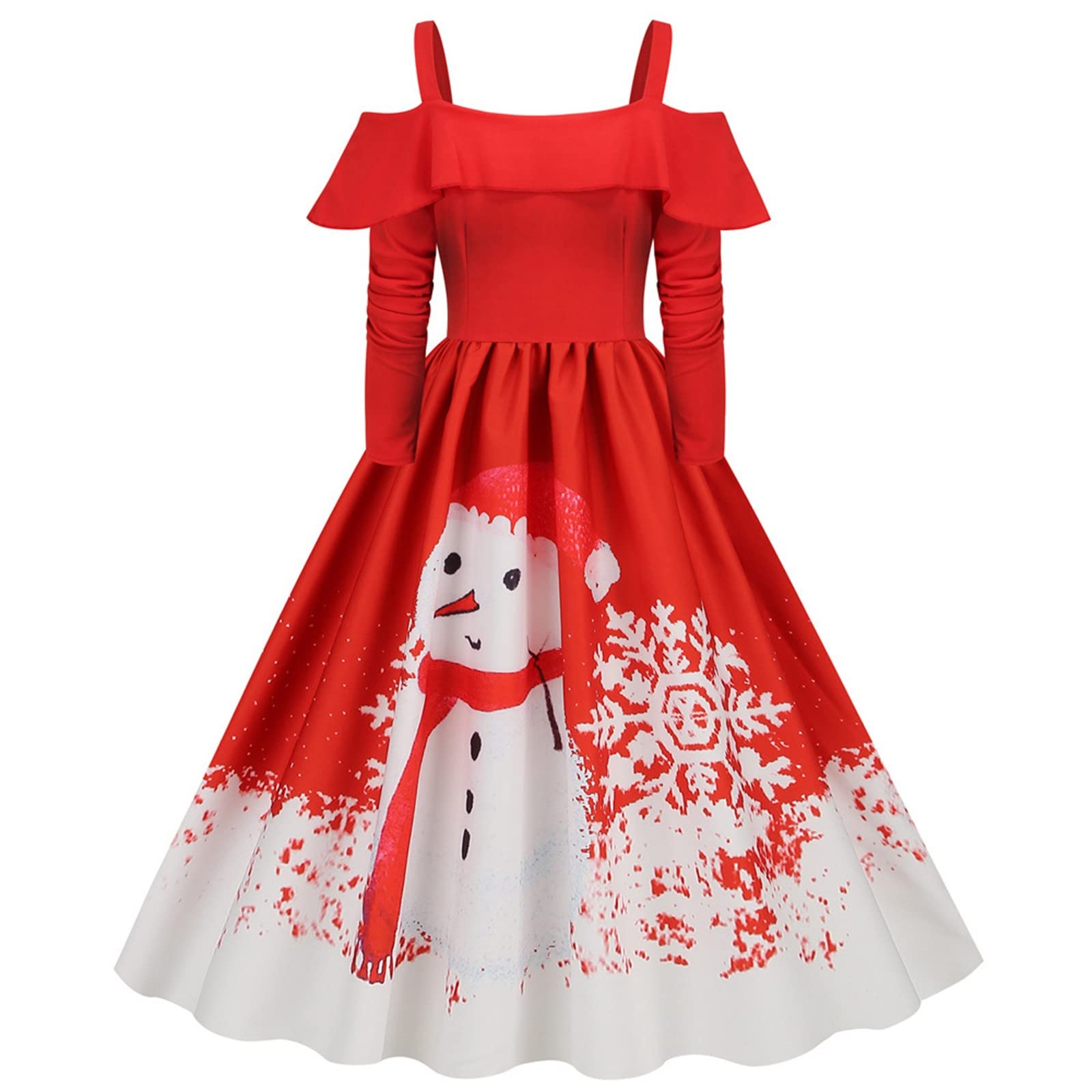 Women's Vintage Christmas Dress 50s Rockabilly Dress Swing A-line Cocktail Dress