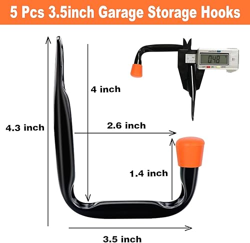 Miniatura 2 de Dreecy Ganchos J utilitarios para colgar en el garaje, ganchos de uso pesado para colgar en la pared de garaje, bicicletas, escaleras, cable,